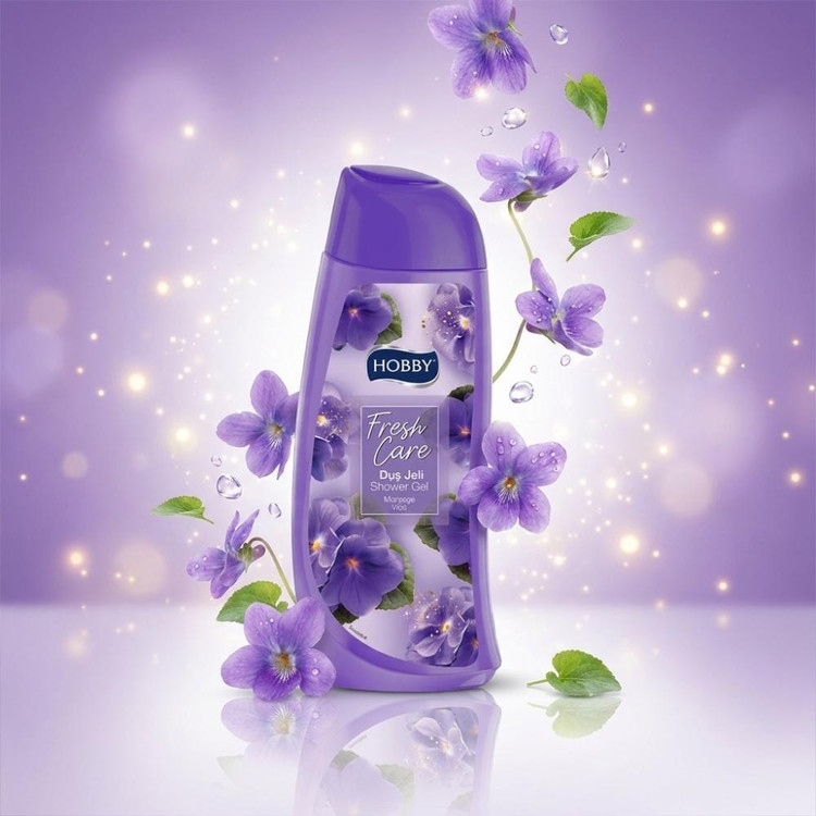 شامپو بدن هوبی مدل Fresh Care با رایحه گل بنفشه مناسب برای پوست انواع پوست حجم 500 میلی لیتر