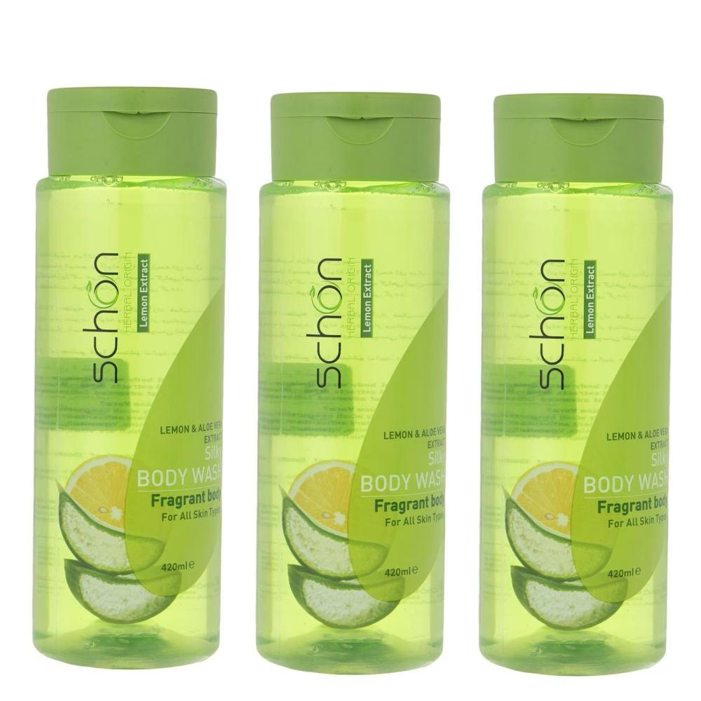 شامپو بدن شون مدل Aloevera and Lemon حجم 420 میلی لیتر مجموعه 3 عددی