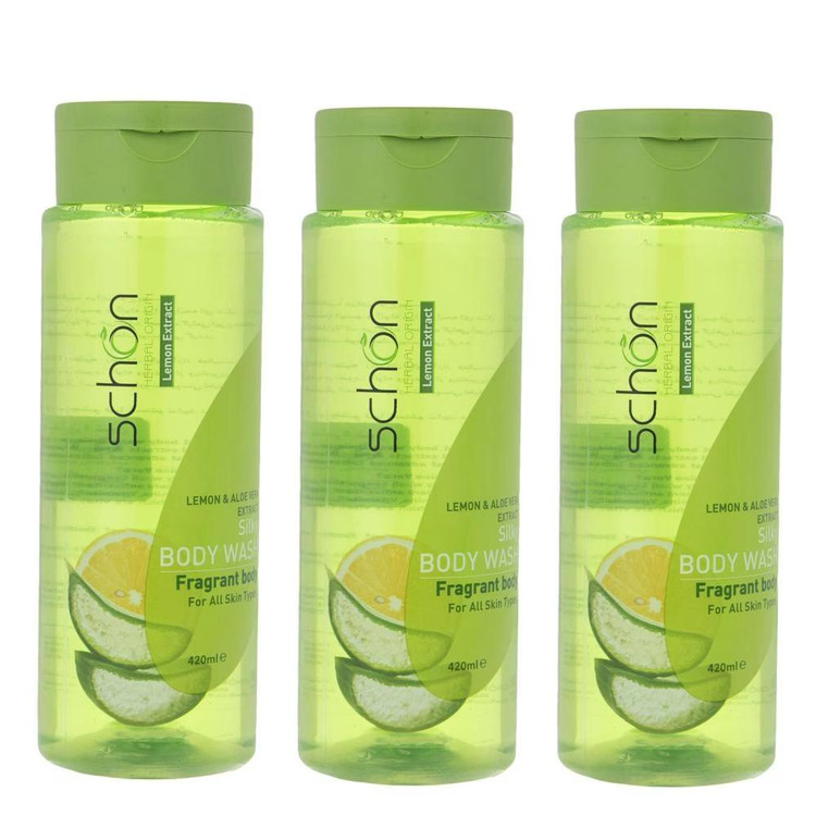 شامپو بدن شون مدل Aloevera and Lemon حجم 420 میلی لیتر مجموعه 3 عددی