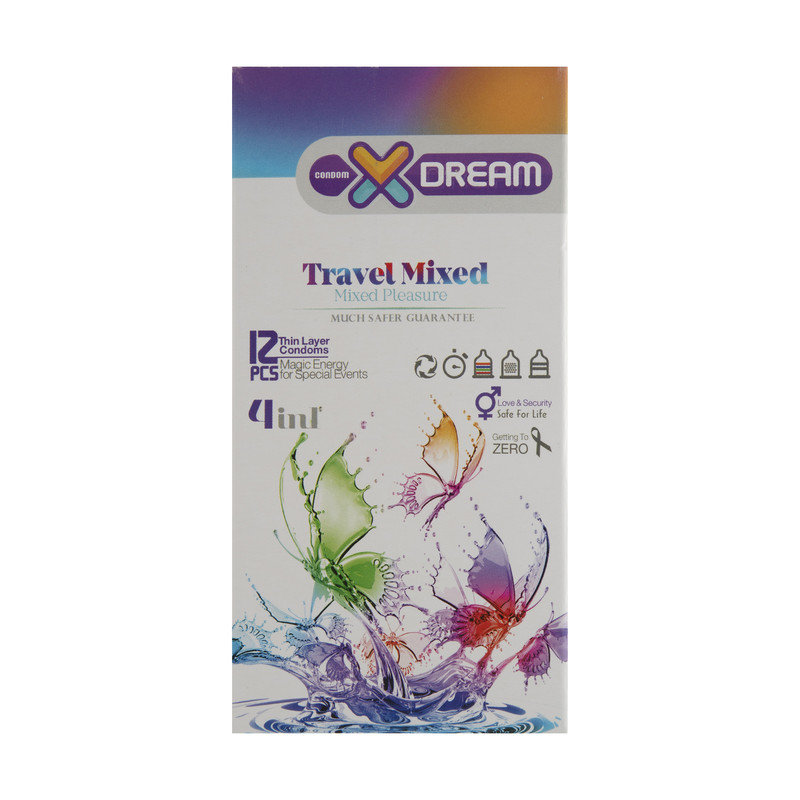 کاندوم ایکس دریم مدل Travel Mixed بسته 12 عددی