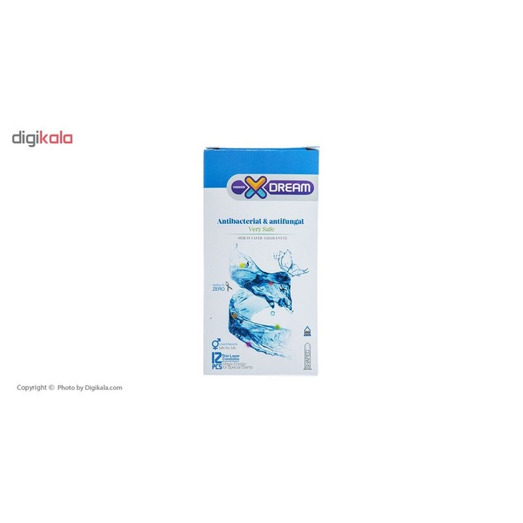 کاندوم ایکس دریم مدل Antibacterial And Antifungal بسته 12 عددی