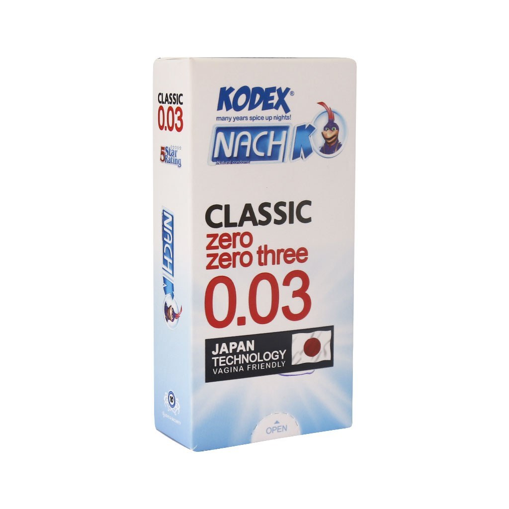 کاندوم فوق العاده نازک کلاسیک 0.03 ناچ کدکس NACH KODEX Classic بسته 10 عددی