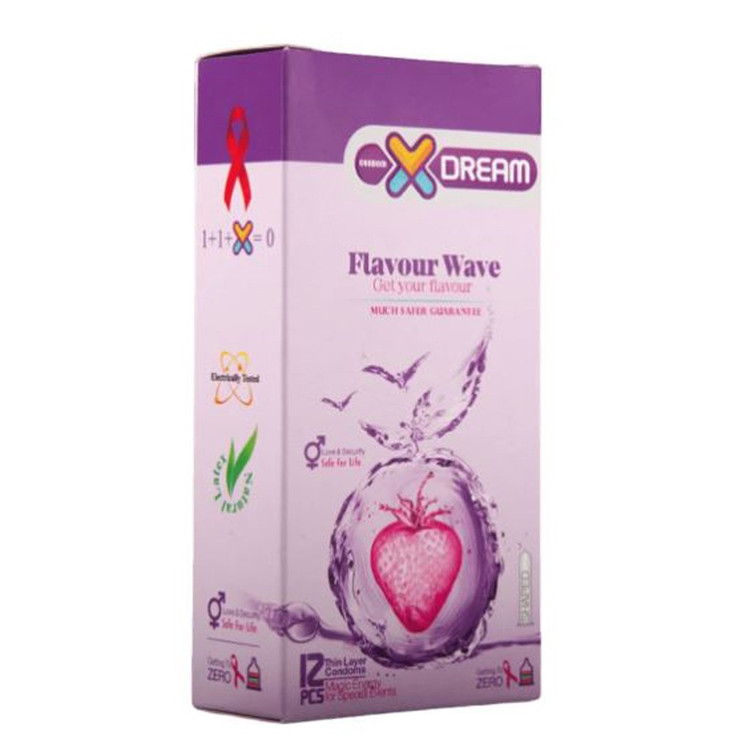 کاندوم روان و میوه ای ایکس دریم XDream Flavour Wave بسته 12 عددی