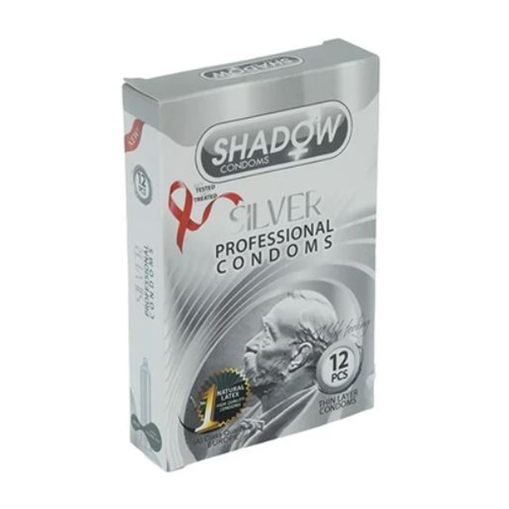 کاندوم تاخیری نازک نقره ای شادو SHADOW SILVER بسته 12 عدد