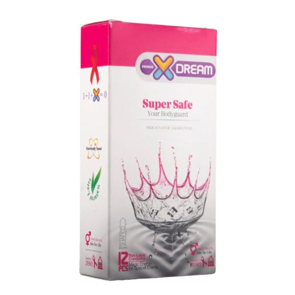 کاندوم بسیار ایمن ایکس دریم XDream Super Safe بسته 12 عددی (انقضا 1408/11)