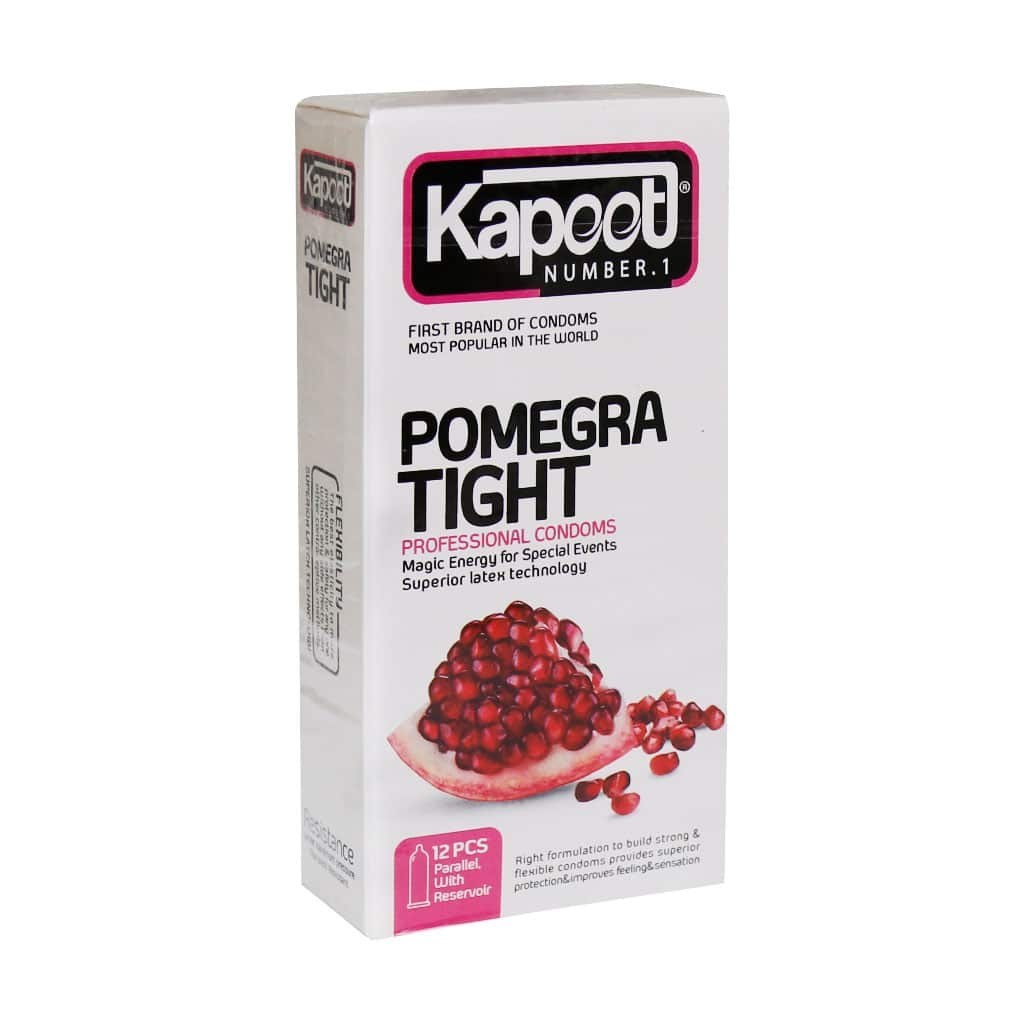 کاندوم تنگ کننده اناری کاپوت KAPOOT Pomegra Tight بسته 12 عددی