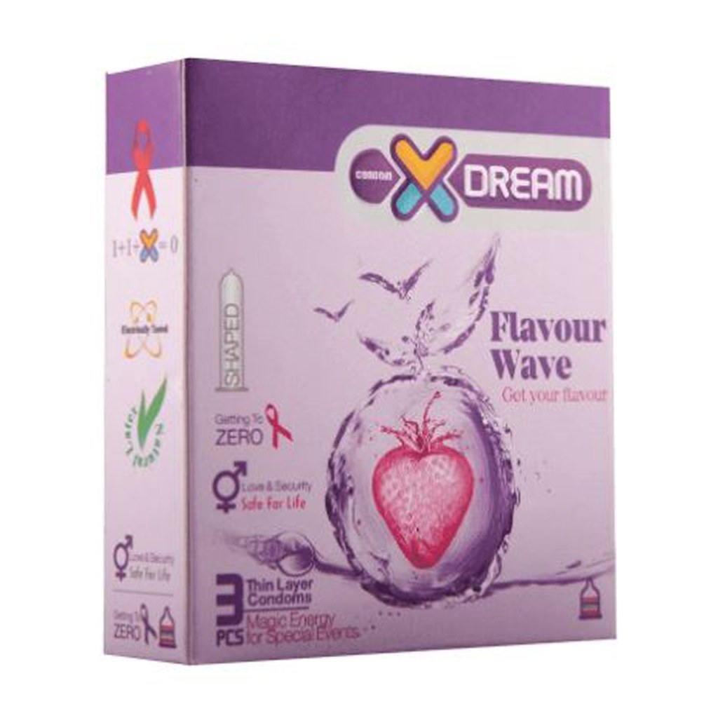 کاندوم روان و میوه ای ایکس دریم XDream Flavour Wave بسته 3 عددی