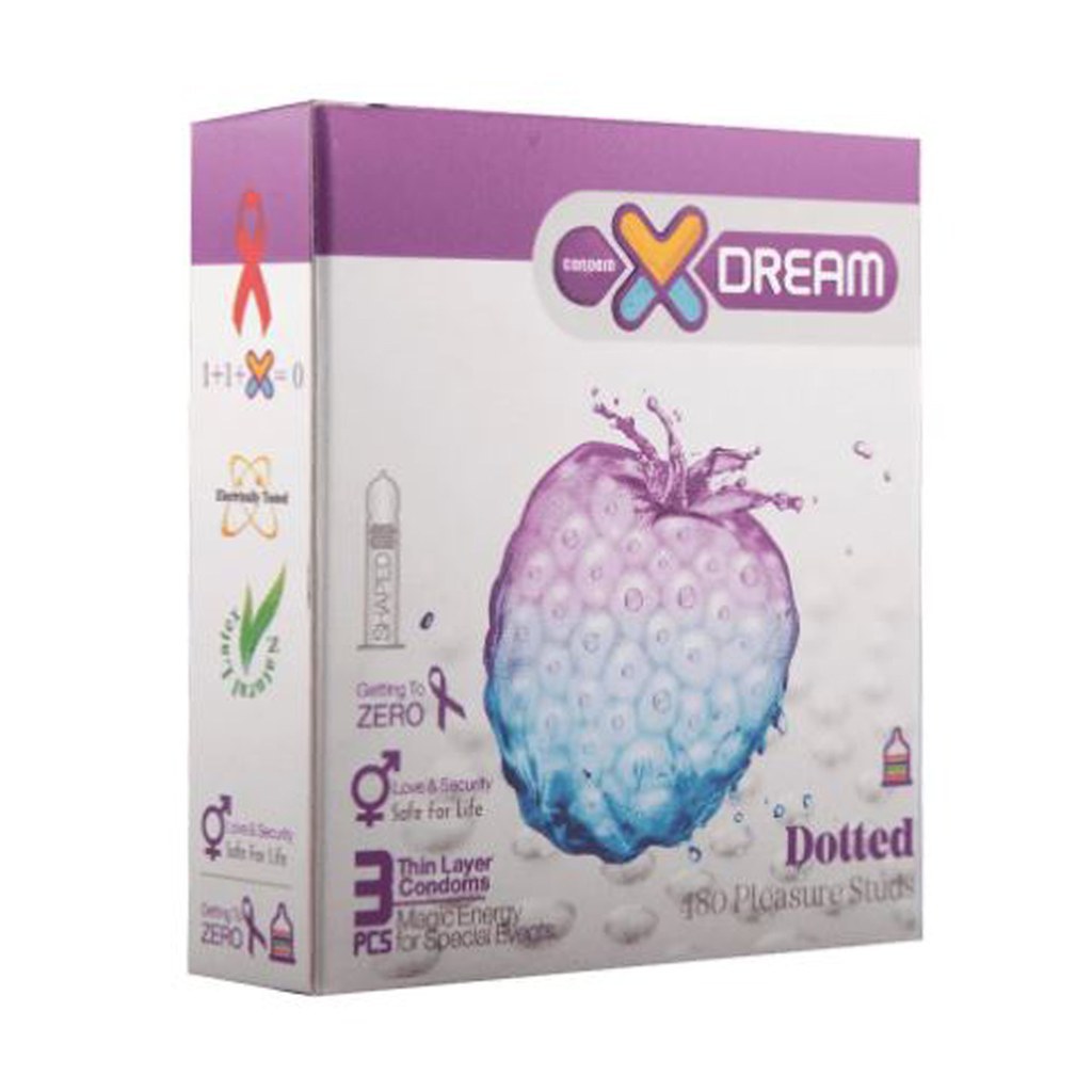 کاندوم خاردار و تاخیری داتد ایکس دریم XDream Dotted بسته 3 عددی