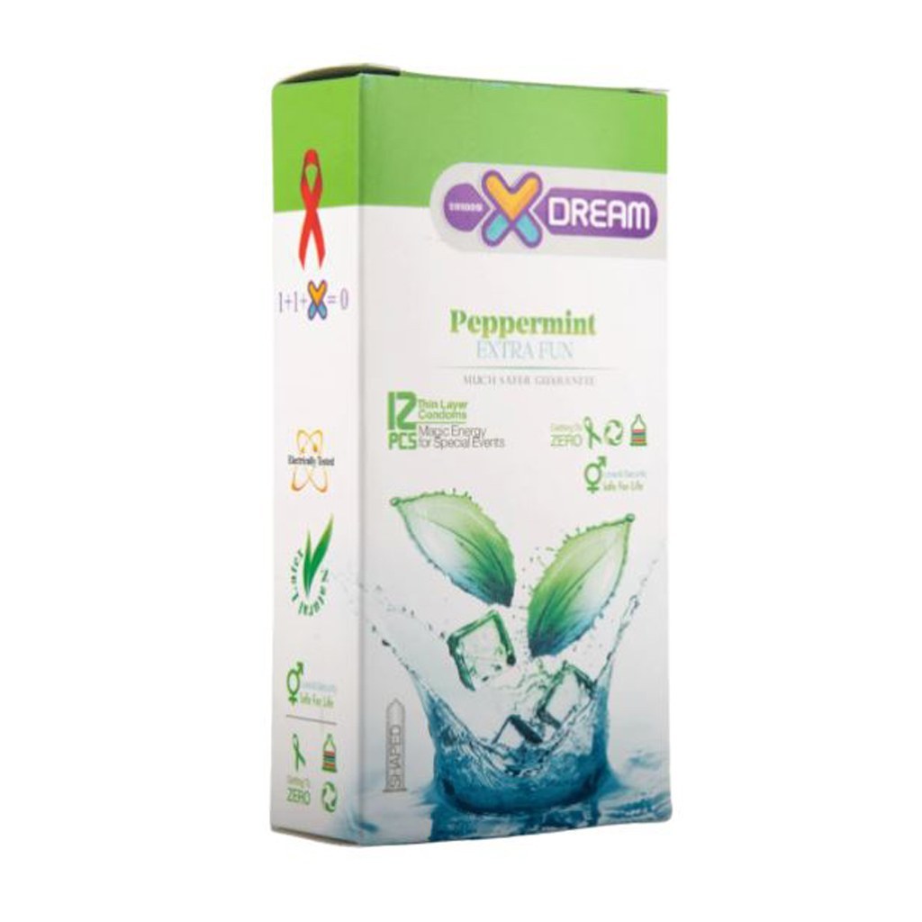 کاندوم خنک کننده ایکس دریم XDream Peppermint بسته 12 عددی (انقضا 1408/11)