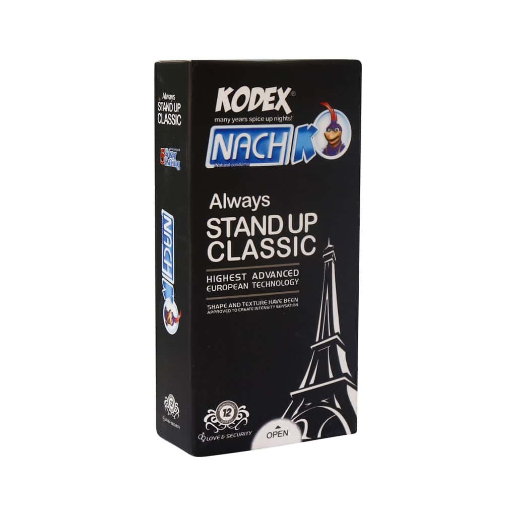 کاندوم فوق العاده نازک و روان استند آپ کلاسیک ناچ کدکس NACH KODEX Stand Up Classic بسته 12 عددی