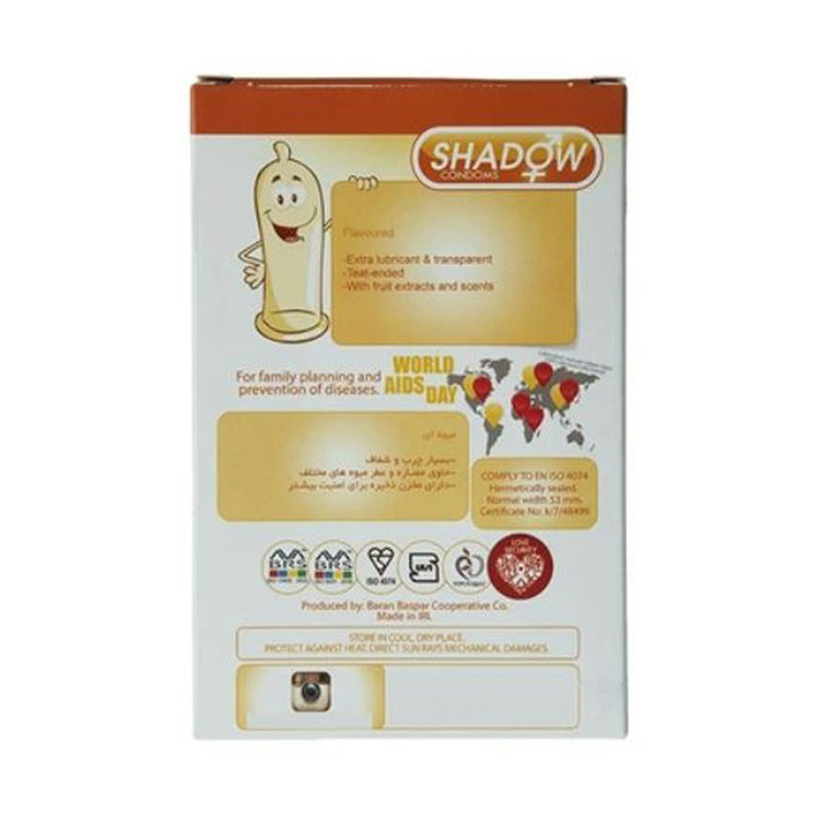 کاندوم میوه ای شادو SHADOW FLAVOURED بسته 12 عددی
