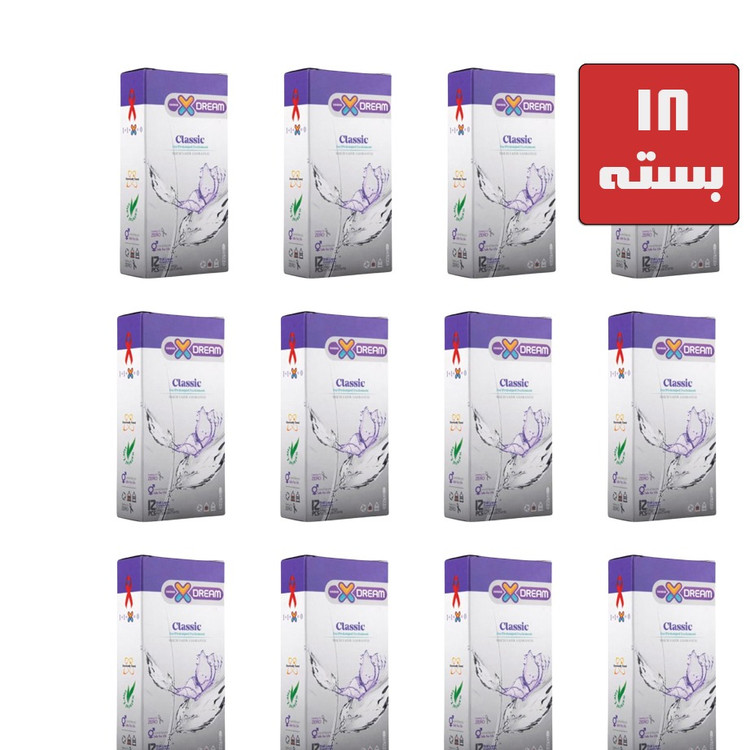 18 بسته 12 عددی کاندوم ساده کلاسیک ایکس دریم XDream Classic