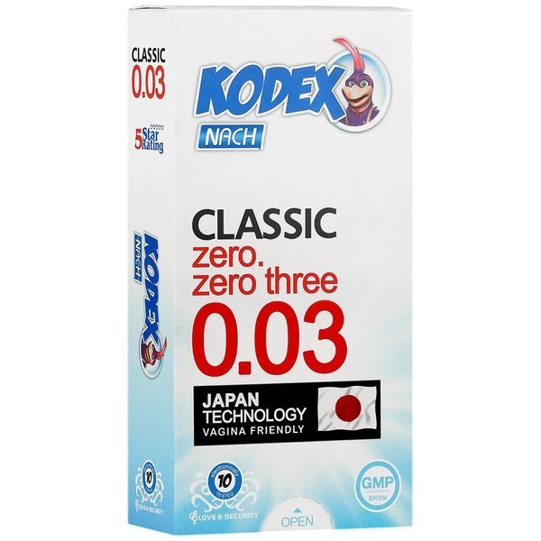 کاندوم کدکس مدل 0.03 CLASSIC نازک ترین محافظت با حس طبیعی