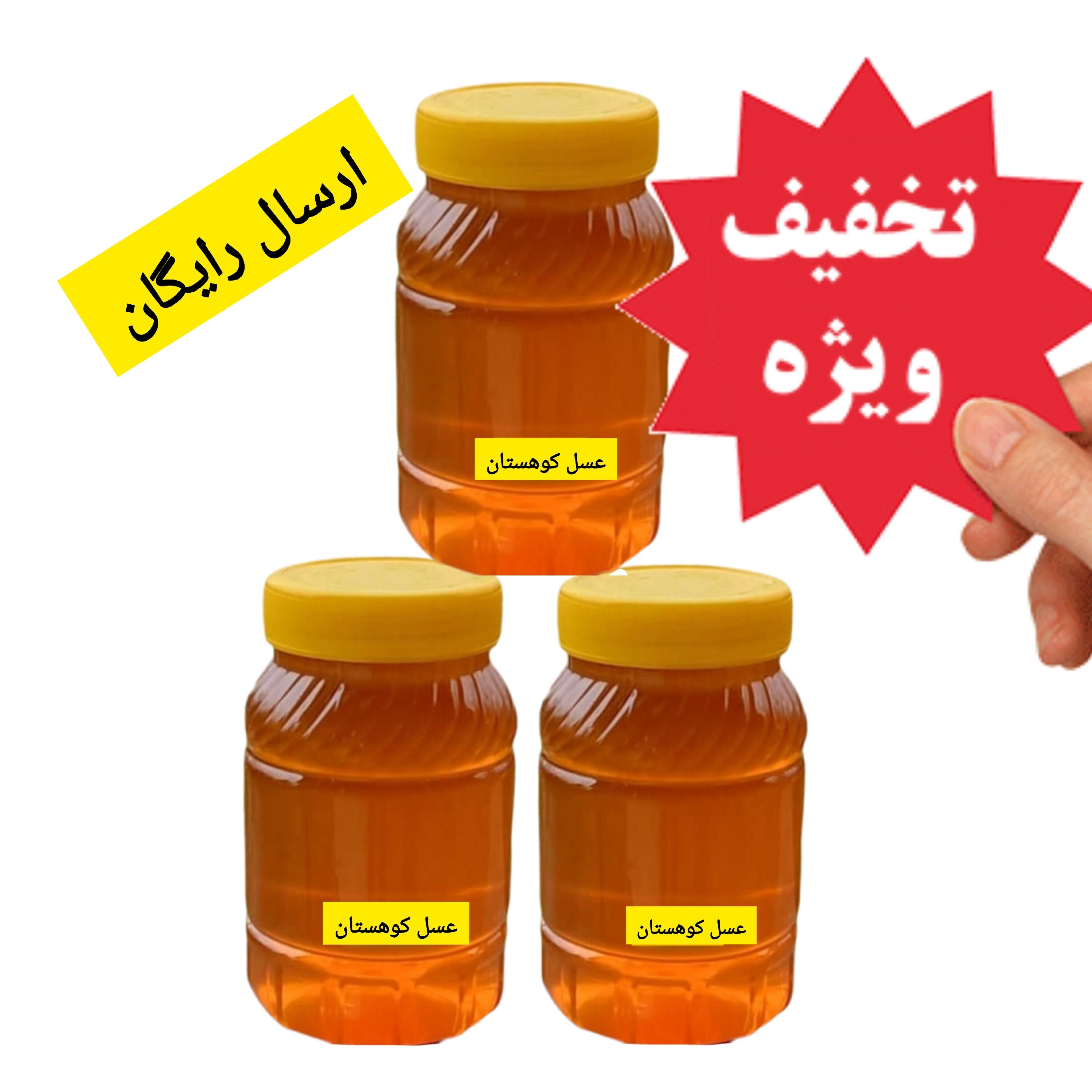 عسل طبیعی کوهستان سه کیلویی (ساکارز زیر دو درصد ) تخفیف ویژه ارسال رایگان