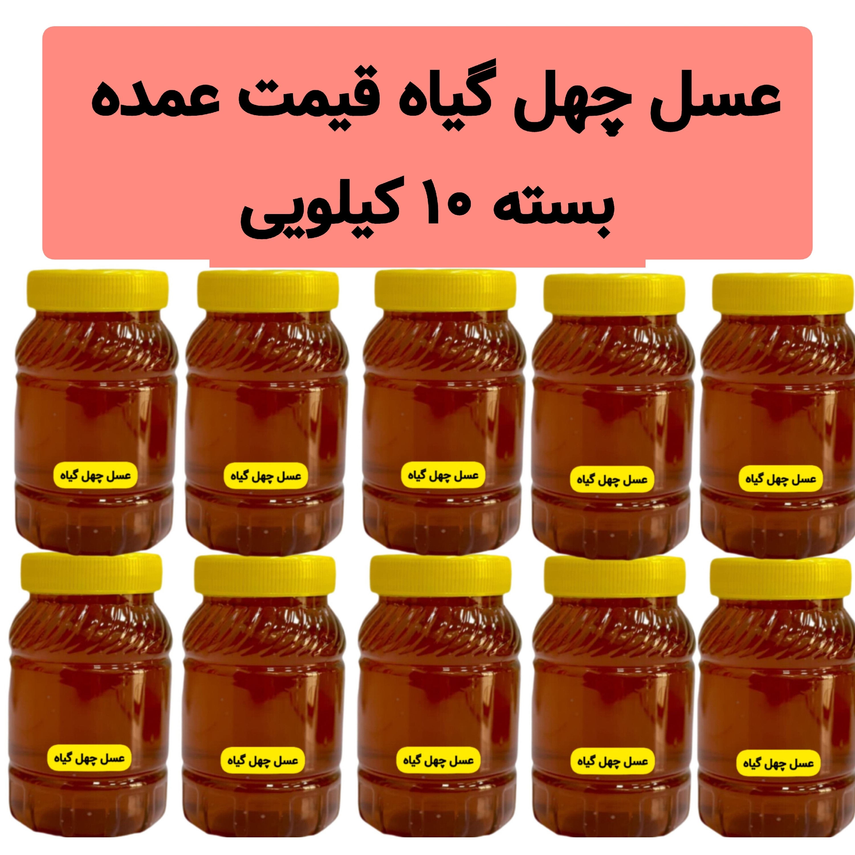 عسل طبیعی چهل گیاه قیمت عمده( 10 تا ظرف یک کیلویی)