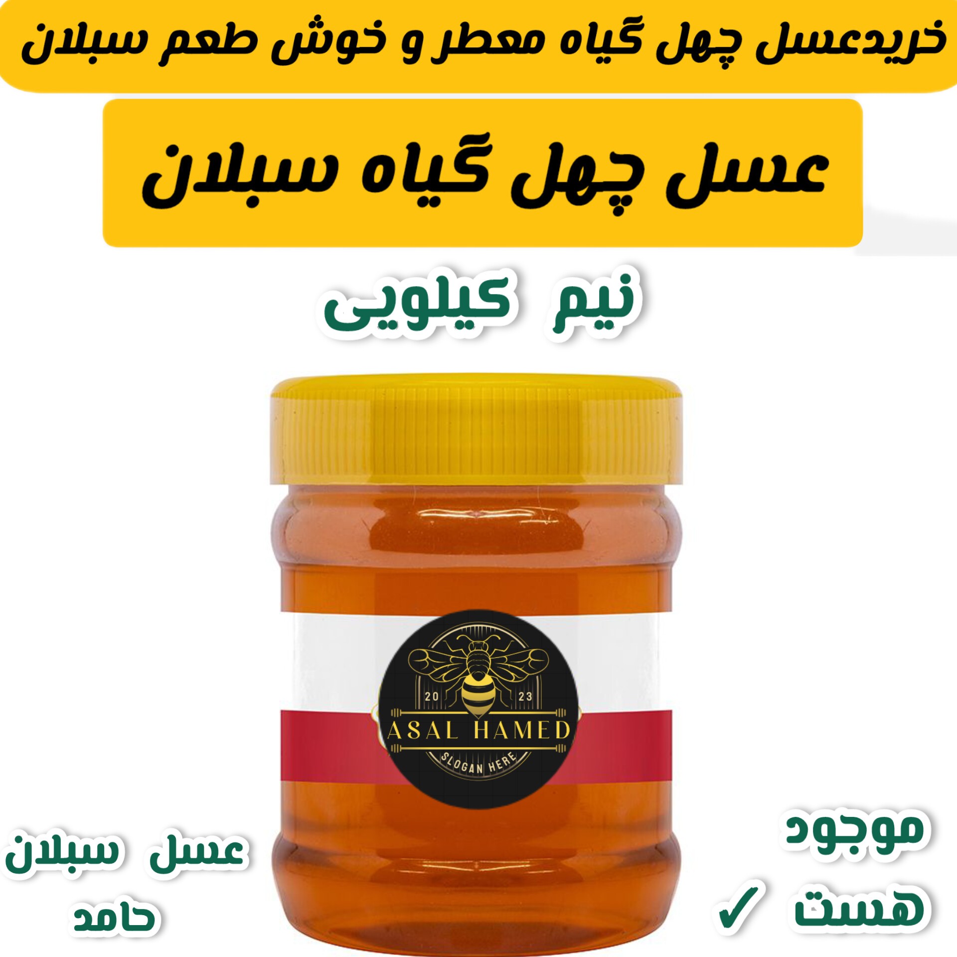 عسل چهل گیاه سبلان 500 گرمی/مستقیم از زنبوردار