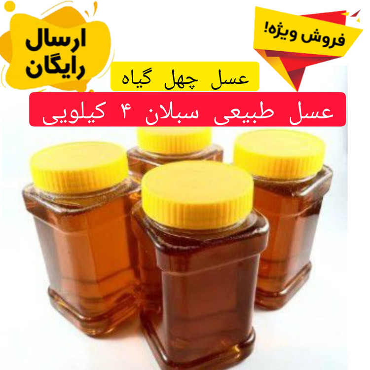 عسل چهل گیاه سبلان 4 کیلویی/خرید اقتصادی خانوادگی/مستقیم از زنبوردار