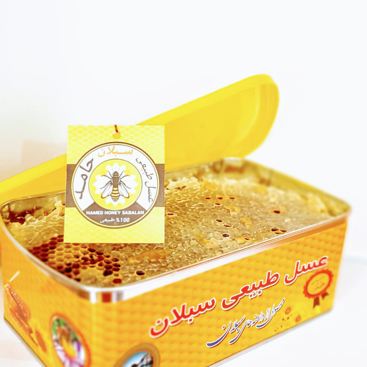 عسل چهل گیاه باموم طبیعی بهاره و ارگانیک 2 کیلویی سبلان(خرید از زنبوردار)